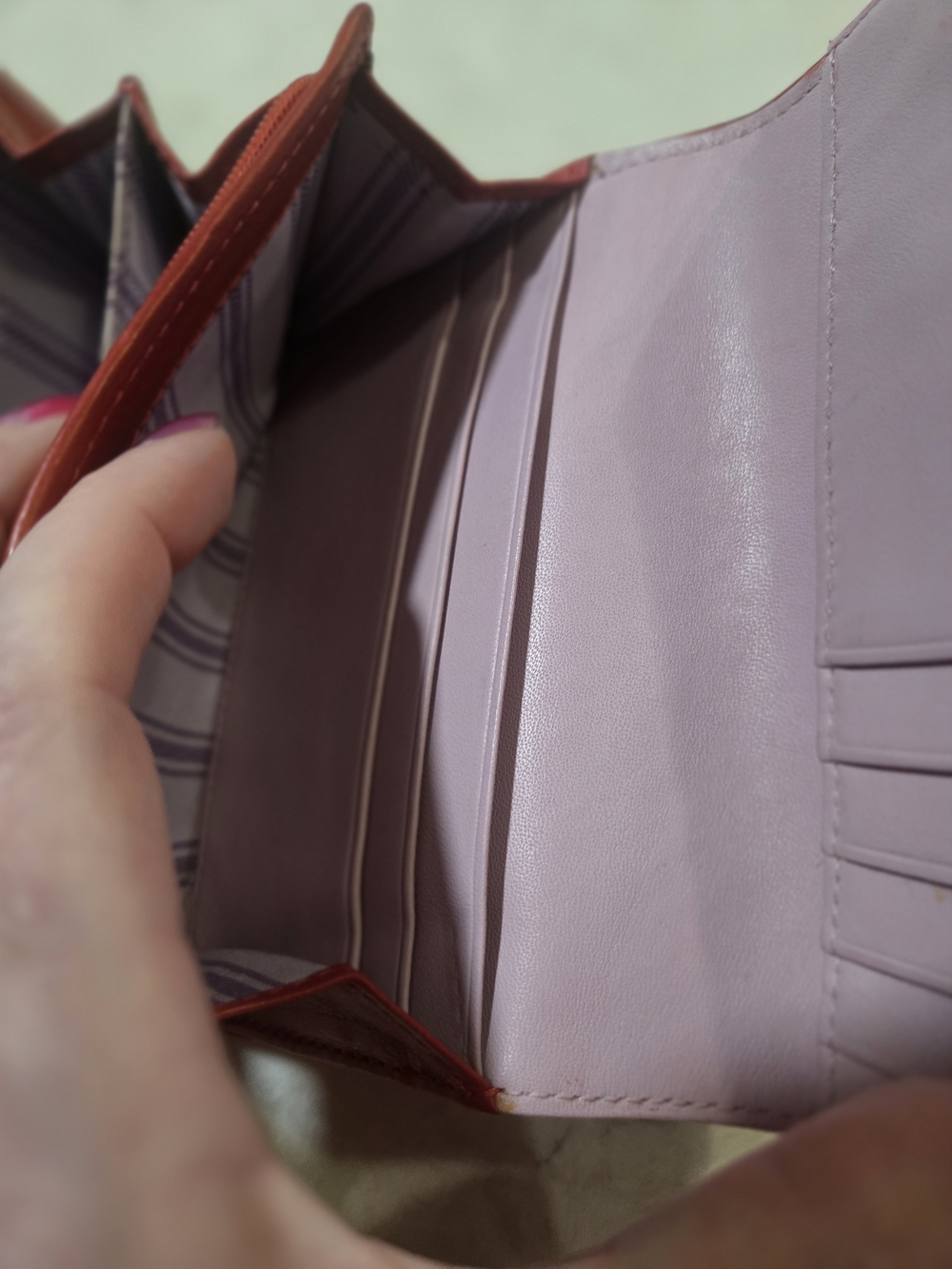 Coach Red Leather Compact Wallet - Picture 11 of 12
